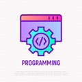 Programming thin line icon. Modern vector illustration of wed page development