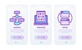 Programming thin line icons set: algorithm,  porting, compilation. Vector illustration for user mobile interface Royalty Free Stock Photo