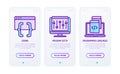 Programming thin line icons set: coding, program setup, programming languages. Modern vector illustration for user mobile