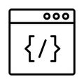 Programming thin line vector  icon Royalty Free Stock Photo