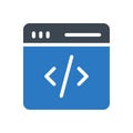 Programming vector glyph color  icon Royalty Free Stock Photo
