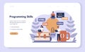 Programming web banner or landing page. Idea of working Royalty Free Stock Photo