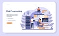 Programming web banner or landing page. Idea of working Royalty Free Stock Photo