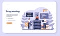 Programming web banner or landing page. Idea of working Royalty Free Stock Photo