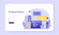 Programming web banner or landing page. Idea of working Royalty Free Stock Photo