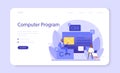 Programming web banner or landing page. Idea of working Royalty Free Stock Photo
