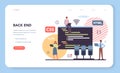 Programming web banner or landing page. Idea of working Royalty Free Stock Photo