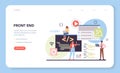 Programming web banner or landing page. Idea of working Royalty Free Stock Photo