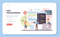 Programming web banner or landing page. Idea of working Royalty Free Stock Photo