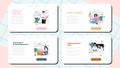 Programming web banner or landing page set. Coding, testing Royalty Free Stock Photo