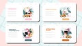 Programming web banner or landing page set. Idea of coding, testing