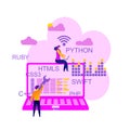 Programming web banner.vector illustration Royalty Free Stock Photo