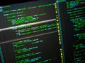 Programming. Web developing on the php language. PHP on black background, macro Royalty Free Stock Photo