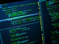 Programming. Web developing on the php language. PHP on dark blue background, macro Royalty Free Stock Photo
