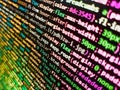 Programming, webdesign HTML printed code. Programming code abstract background screen of software. Technology concept hex code Royalty Free Stock Photo