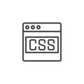Programming window with code CSS outline icon Royalty Free Stock Photo