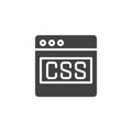 Programming window with code CSS vector icon Royalty Free Stock Photo