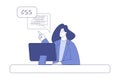 Programming with Woman Character Working on Web Application Development Vector Illustration Royalty Free Stock Photo