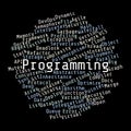 Programming Word Cloud. Circle shape. Royalty Free Stock Photo