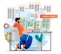 Programming working concept in modern flat design.