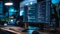 The Programming Workstation Setup.AI generated image Royalty Free Stock Photo