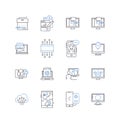 Programs line icons collection. Applications, Software, Tools, Systems, Solutions, Utilities, Packages vector and linear