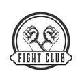 Crossed hands, vector design logos for fighting clubs