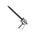 Vector illustration of a hand holding a sword Royalty Free Stock Photo