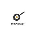 Frying Pan with Egg sunny side up Breakfast Restaurant Food Logo Design