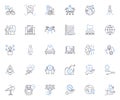 Progress advancement line icons collection. Improvement, Development, Evolution, Technology, Growth, Upgrading