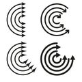 Progress arrow icons. Workflow circle symbols. Sequential motion Vector. Business process illustration. Royalty Free Stock Photo