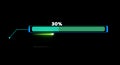 Progress bar animation with callout and laser loading bar inside light blue white fill tone with numeric and 30 percent text Royalty Free Stock Photo