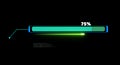 Progress bar animation with callout and laser loading bar inside light blue white fill tone with numeric and 75 percent text Royalty Free Stock Photo