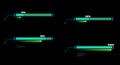 Progress bar animation with callout and laser loading bar inside light blue white fill tone with numeric and 14 to 100 percent