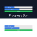 Progress bar, app downloads, file downloads. With the percentages of loading displayed. User interface for the website Royalty Free Stock Photo