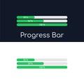 Progress bar, app downloads, file downloads. With the percentages of loading displayed. User interface for the website Royalty Free Stock Photo