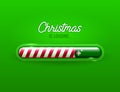 Progress bar christmas invitation xmas loading element on red background. Red progress bar for reaching the new year