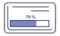 Progress bar frame. Loading indicator icon. Dashboard element