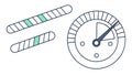 Progress Bar and Gauge Icons, Loading and Performance Indicators, vector design Generative AI Royalty Free Stock Photo