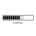 Progress bar indicator showing data loading status waiting for content completion white background Royalty Free Stock Photo