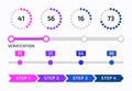 Progress bar. Infographic design. Chart numbers. Loading process. Measurement line. Sequence steps. Verification phases