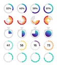 Progress bar. Infographic design. Loading process. Measurement circles. Chart percent numbers. Business presentation