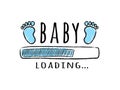 Progress bar with inscription - Baby loading and kid footprints in sketchy style.