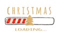 Progress bar with inscription - Christmas loading in sketchy style. Royalty Free Stock Photo