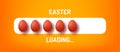 Progress bar with inscription - Easter Loading and decorated egg in realistic style. Vector illustration for t-shirt design, Royalty Free Stock Photo