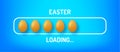 Progress bar with inscription - Easter Loading and decorated egg in realistic style. Vector illustration for t-shirt design, Royalty Free Stock Photo