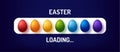 Progress bar with inscription - Easter Loading and decorated rainbow egg in realistic style. Vector illustration for t-shirt Royalty Free Stock Photo