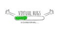 Progress bar with inscription - Virtual hugs loading and happy fase in sketchy style. Royalty Free Stock Photo