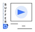 Video Loading Indicator and Play Button with Buffer Progress Bar Visualization Royalty Free Stock Photo
