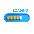 Progress bar with loading indicator in yellow and blue colors on transparent background Royalty Free Stock Photo